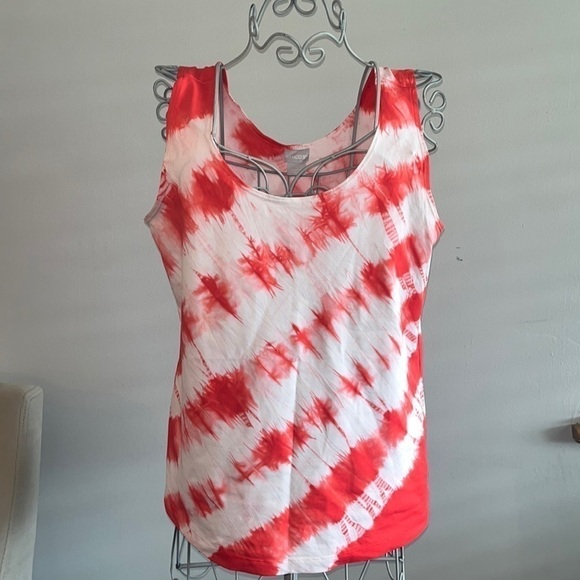 Chico's Flame Scarlet Tie-Dye Microfiber Tank Size 1 like new condition - Picture 1 of 4